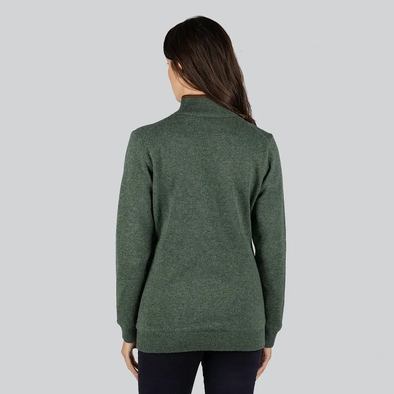 Schoffel Womens Lambswool Aerobloc 1/4 Zip Jumper Cedar Green-4